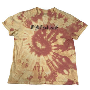 All Saints T Shirt Short Sleeve Oversized Fit Tie-Dye Red Yellow Fun Mens Size S